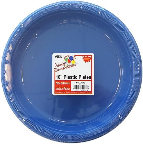 מידות המפלגה צלחות צד עגול-10 / כחול | חבילה של 8 צלחת פלסטיק, 10 סנטימטרים